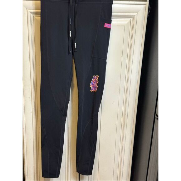 P.E. Nation Women's Daze High Rise Drawstring Workout Leggings Black Small - Picture 6 of 9